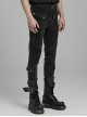 Black Simple Three Dimensional Rope Casual Punk Style Casual Trousers