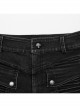 Black Simple Three Dimensional Rope Casual Punk Style Casual Trousers
