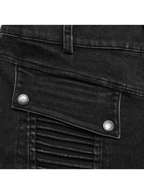 Black Simple Three Dimensional Rope Casual Punk Style Casual Trousers