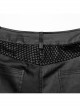 Handsome Black Elastic Taped Mesh Fabric With Metal Ring In The Middle And Cross Tab Punk Style Trousers