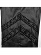 Handsome Black Elastic Taped Mesh Fabric With Metal Ring In The Middle And Cross Tab Punk Style Trousers