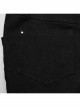 Black Micro Elastic Rubber Mid Front Hollow Mesh With Metal Studs And Side Drop Stitching Punk Style Bell Bottom Pants
