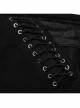 Irregular Black Micro Elastic Twill Splicing Mesh Fabric Eyelet Rope Decoration Punk Style Hollow Splicing Trousers