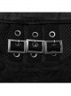 Irregular Black Micro Elastic Twill Splicing Mesh Fabric Eyelet Rope Decoration Punk Style Hollow Splicing Trousers