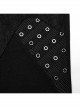 Irregular Black Micro Elastic Twill Splicing Mesh Fabric Eyelet Rope Decoration Punk Style Hollow Splicing Trousers