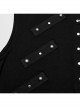 Daily Black Stretch Knit Front Center Stud Splicing Webbing Decoration Punk Style Men's Vest