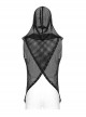 Handsome Black Mesh Sexy Hollow Punk Style Hooded See Through Vest
