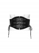 Adjustable Black Pu Leather Front Curved Side Cord Punk Style Men's Girdle
