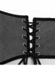 Adjustable Black Pu Leather Front Curved Side Cord Punk Style Men's Girdle