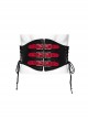 Adjustable Black And Red PU Leather Front Curved Side Cord Punk Style Men's Girdle
