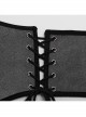 Adjustable Black And Red PU Leather Front Curved Side Cord Punk Style Men's Girdle