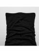 Black High Neck Stretch Knit Jumpsuit With Earrings And Eyelet Studs In The Front Embellished With Punk Style Men's Long Sleeved T-Shirt