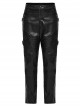Personalized Black Elastic Taped Three Dimensional Punk Style Casual Trousers