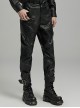 Personalized Black Elastic Taped Three Dimensional Punk Style Casual Trousers