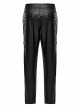 Personalized Black Elastic Taped Three Dimensional Punk Style Casual Trousers