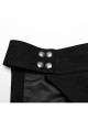 Handsome Asymmetrical Black Twill Woven Splicing Taped Front Eyelet Strap Punk Style One Arm Harness