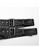 Handsome Asymmetrical Black Twill Woven Splicing Taped Front Eyelet Strap Punk Style One Arm Harness