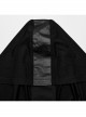 Black Hooded Stretch Knit Front Center Zip Punk Style Handsome Sleeveless Vest
