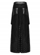 Three Dimensional Micro Elastic Knitted Pu Leather Eyelet String Irregular Skirt Punk Style Messy Pattern Skirt