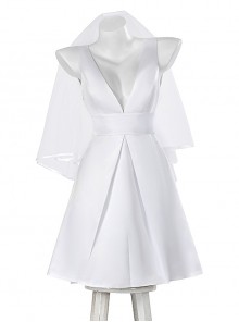 Joker 2 Folie à Deux Harley Quinn White Short Wedding Dress Halloween Cosplay Costume Full Set