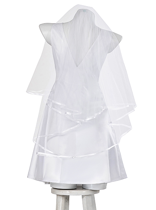 Joker 2 Folie à Deux Harley Quinn White Short Wedding Dress Halloween Cosplay Costume Full Set