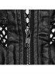 Handsome Black Non Elastic Rubber Spliced Stretch Mesh Punk Style Hollow Vest