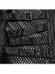 Handsome Black Non Elastic Rubber Spliced Stretch Mesh Punk Style Hollow Vest