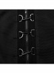Black Twill Woven Splicing Thick Mesh Front D-Shaped Buckle Decoration With Webbing Studs Punk Style Long Sleeved Jacket