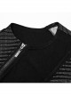 Personalized Black Three Dimensional Jacquard Twill Knitted Front Collar Zipper Design Punk Style Rebellious Vest
