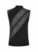 Personalized Black Three Dimensional Jacquard Twill Knitted Front Collar Zipper Design Punk Style Rebellious Vest