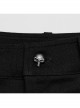Black Ripped Eyelet Tie Black Micro Elastic Knitted Spliced Cracked Leather Punk Style Handsome Trousers