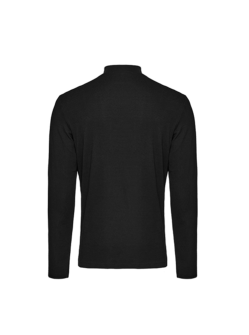 Personalized Black And Red Stretch Knitted Spliced Cracked Leather Mesh Front Metal Ring With Studs And Rope Design Punk Style Long Sleeved T-Shirt