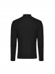 Personalized Black And Red Stretch Knitted Spliced Cracked Leather Mesh Front Metal Ring With Studs And Rope Design Punk Style Long Sleeved T-Shirt
