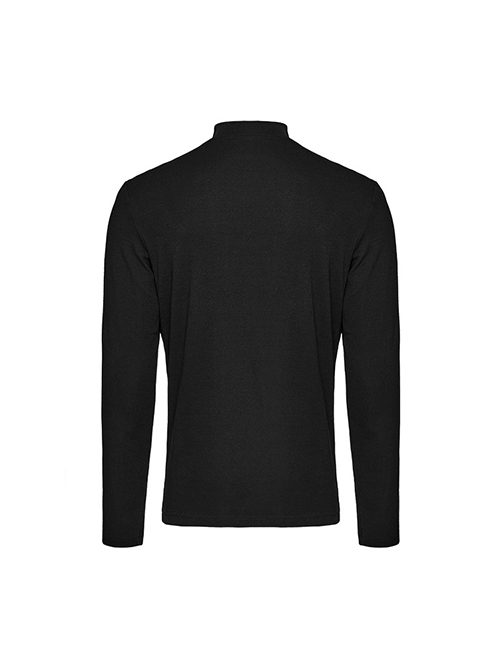 Personalized Black Stretch Knitted Spliced Cracked Leather Mesh Front Metal Ring With Studs And Rope Design Punk Style Long Sleeved T-Shirt