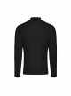 Personalized Black Stretch Knitted Spliced Cracked Leather Mesh Front Metal Ring With Studs And Rope Design Punk Style Long Sleeved T-Shirt