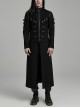 Detachable Two Wear Black Non Elastic Twill Front Center Metal Eyelets Imitation Abs Punk Style Long Sleeved Jacket