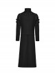 Detachable Two Wear Black Non Elastic Twill Front Center Metal Eyelets Imitation Abs Punk Style Long Sleeved Jacket