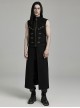 Detachable Two Wear Black Non Elastic Twill Front Center Metal Eyelets Imitation Abs Punk Style Long Sleeved Jacket