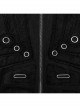 Detachable Two Wear Black Non Elastic Twill Front Center Metal Eyelets Imitation Abs Punk Style Long Sleeved Jacket