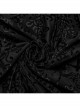 Black Personalized Embossed Velveteen With Ruffled High Collar And Center Front Eyelet Rope Gothic Style Long Sleeved T-Shirt
