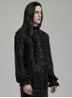 Gorgeous Black Lace Embroidery With Stretch Mesh Loose Gothic Balloon Sleeve Men's Shirt