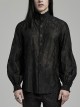 Black Lightweight Non Stretch Embroidered Gothic Fit Long Sleeve Floral Shirt