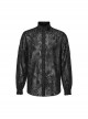 Black Lightweight Non Stretch Embroidered Gothic Fit Long Sleeve Floral Shirt