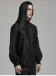 Black Lightweight Non Stretch Embroidered Gothic Fit Long Sleeve Floral Shirt