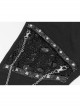 Asymmetrically Spliced Mesh Broken Holes Rivet Removable Chain Black Punk Tight Pants