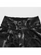 Elegant Black And Gray Velvet Printed Gothic Style Fitted Long Sleeve Shirt