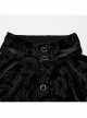 Elegant Black Velvet Printed Gothic Style Fitted Long Sleeve Shirt