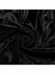 Elegant Black Velvet Printed Gothic Style Fitted Long Sleeve Shirt