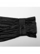 Black Non Stretch Dark Pattern Printed Pleated Chiffon All In One Tie Gothic Balloon Sleeve Shirt