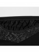 Asymmetrical Black Twill Woven With Jacquard Side String Decoration Gothic Pattern Trousers